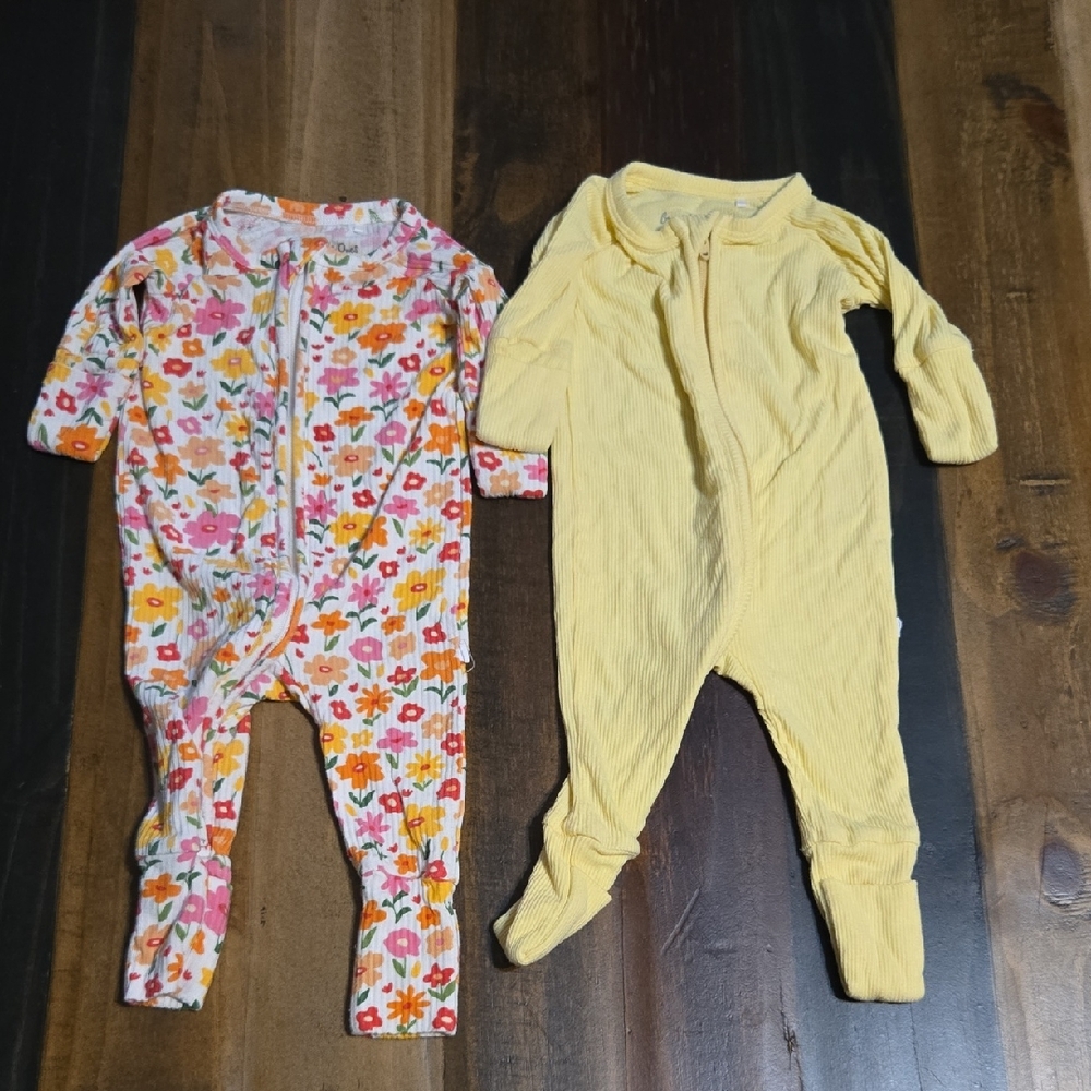 Floral and Yellow Kids One Piece Set